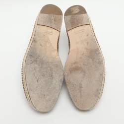 Pre Owned Hermes Trip Size 40 Khaki Suede Espadrille Flats 