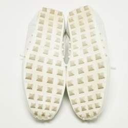 Pre Owned Hermes In Size 40 White Perforated Leather Low Top Sneakers