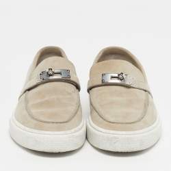 Pre Owned حذاء رياضي هيرميس لعبة شامواه  رمادي بدون أربطة مقاس 41