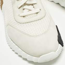 مملوكة مسبقًا Hermes Bouncing Size 46 White/Grey Mesh and Suede Lace Up Sneakers