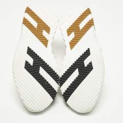 مملوكة مسبقًا Hermes Bouncing Size 46 White/Grey Mesh and Suede Lace Up Sneakers