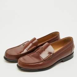 Pre Owned Hermes Kennedy Size 41 Brown Leather Loafers