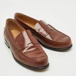 Pre Owned Hermes Kennedy Size 41 Brown Leather Loafers