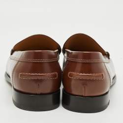 Pre Owned Hermes Kennedy Size 41 Brown Leather Loafers