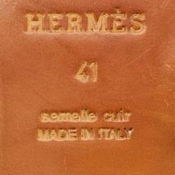Pre Owned Hermes Kennedy Size 41 Brown Leather Loafers