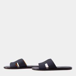 مملوكة مسبقًا Hermes Izmir Sandals Blue Indigo Epsom Size 40