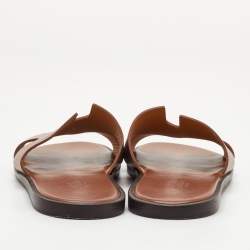 مملوكة مسبقًا صندل هيرمس إزمير جلد بني مقاس 42.5