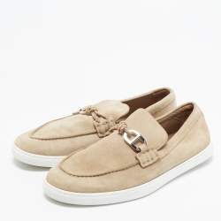 Pre Owned Hermès ignacio Size 40 Beige Suede Loafers