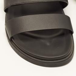 Pre Owned Hermes Jackson Size 43 Black Leather Flat Sandals