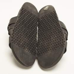 Pre Owned Hermes Jackson Size 43 Black Leather Flat Sandals