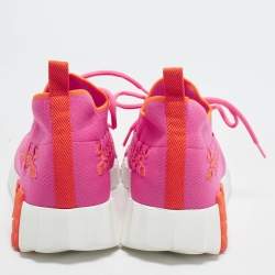 Pre Owned Hermes Flex Size 41 Pink Knit Fabric Low Top Sneakers