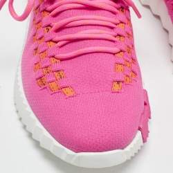 Pre Owned Hermes Flex Size 41 Pink Knit Fabric Low Top Sneakers