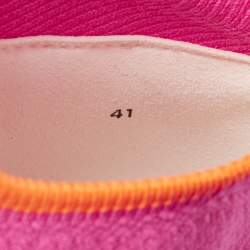 Pre Owned Hermes Flex Size 41 Pink Knit Fabric Low Top Sneakers