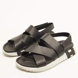 Pre Owned Hermes Electric Size 43 Black Leather Sandals