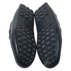 Hermes Blue Leather Slip On Loafers Size 42