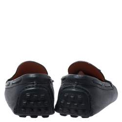 Hermes Blue Leather Slip On Loafers Size 42