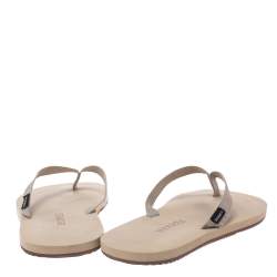 Hermes Cream/Brown Technical Fabric Isolella Flip Flop Sandals Size 42