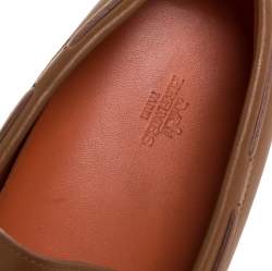 Hermes Brown Leather Irving Loafer Size 42.5
