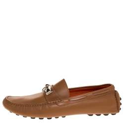 Hermes Brown Leather Irving Loafer Size 42.5
