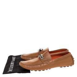 Hermes Brown Leather Irving Loafer Size 42.5