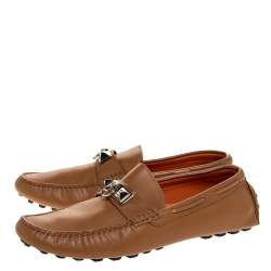 Hermes Brown Leather Irving Loafer Size 42.5