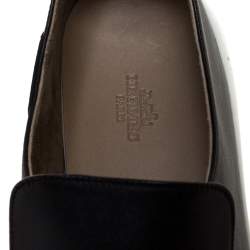 Hermes Black Perforated Leather Slip On Sneakers Size 44