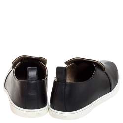 Hermes Black Perforated Leather Slip On Sneakers Size 44