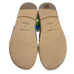 Pre Owned Hermes Black Leather Antigua Espadrille Sandals Size 41