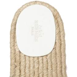 Pre Owned Hermes White Antigua Espadrille Sandals Size 42