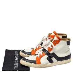 Hermes Tri Color Leather Quantum High Top Sneakers Size 45
