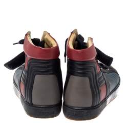 Pre Owned Hermes Multicolor Leather Lions High Top Sneakers Size 44