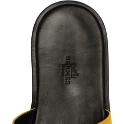 Hermes Yellow Fabric Izmir Sandals Size 43