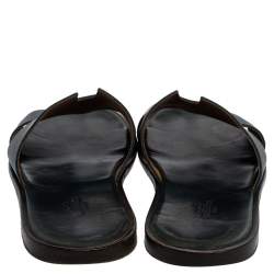 Pre Owned Hermes Blue Leather Izmir Sandals Size 43