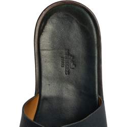 Pre Owned Hermes Blue Leather Izmir Sandals Size 43
