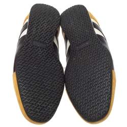 Hermes Tricolor Leather And Suede Tie Break Low Top Sneakers Size 41 