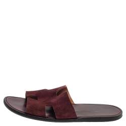 Hermes Brown Suede Izmir Sandals Size 43