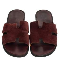 Hermes Brown Suede Izmir Sandals Size 43