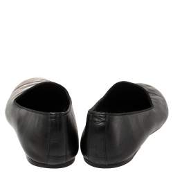 Pre Owned Hermes Black Leather Smoking Slippers Size 43