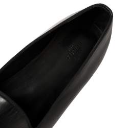 Pre Owned Hermes Black Leather Smoking Slippers Size 43