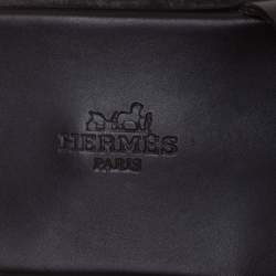 مملوكة مسبقًا Hermes Dark Brown Leather Izmir Flat Sandals Size 40.5