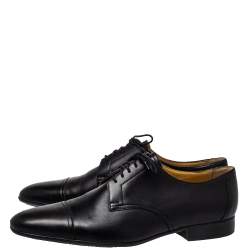 Hermes Black Leather Lace Up Oxfords Size 42