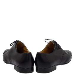 Hermes Black Leather Lace Up Oxfords Size 42