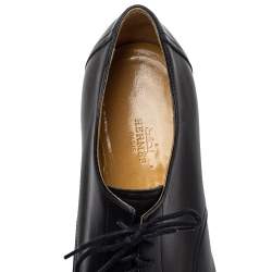 Hermes Black Leather Lace Up Oxfords Size 42
