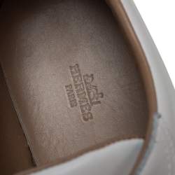 Hermes White Leather Quicker Low Top Sneakers Size 44