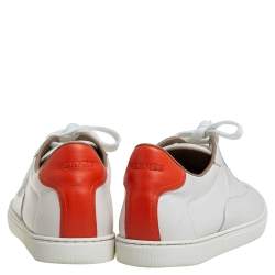 Hermes White Leather Quicker Low Top Sneakers Size 44