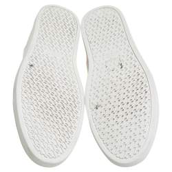 Hermes White Leather Quicker Low Top Sneakers Size 44