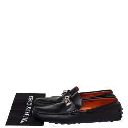 Hermes Black Leather Slip On Irving Loafers Size 41