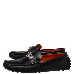 Hermes Black Leather Slip On Irving Loafers Size 41