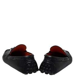 Hermes Black Leather Slip On Irving Loafers Size 41