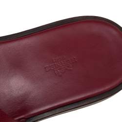 Hermes Red Leather Izmir Slide Sandals Size 45
